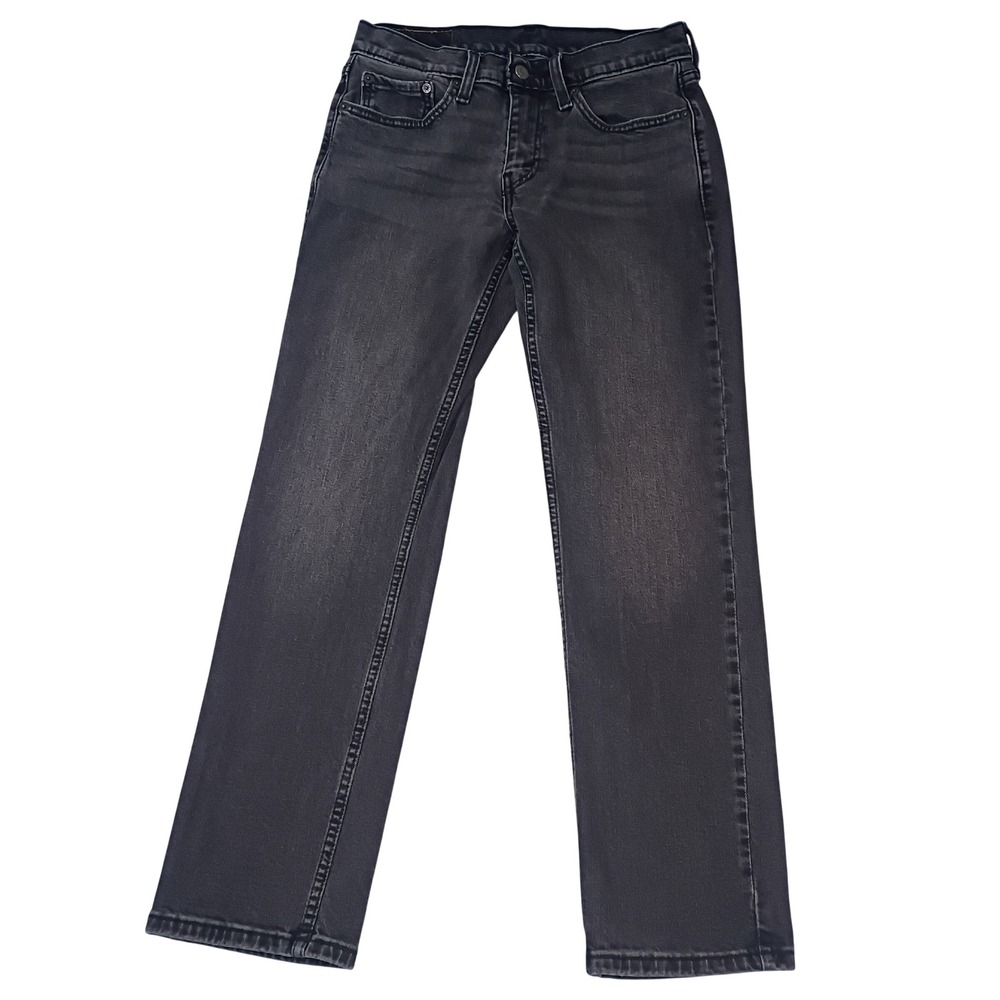 Levis 514 Straight Fit Mens Jeans Faded‎ Black Denim W28 L30 Stretch 00514-1598